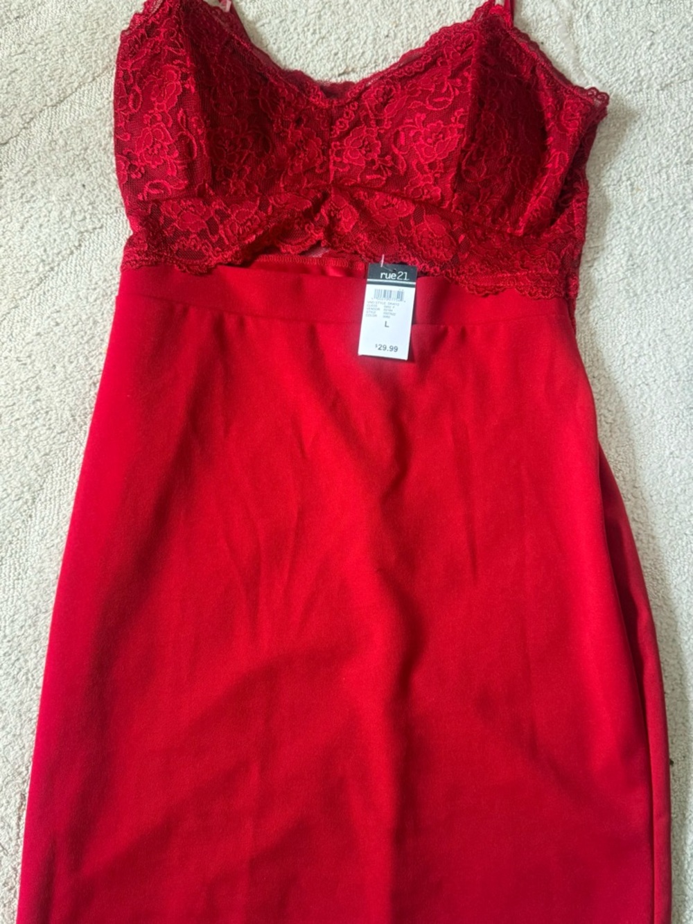 Rue21 Red Lace Bust Strapless Sheath Dress